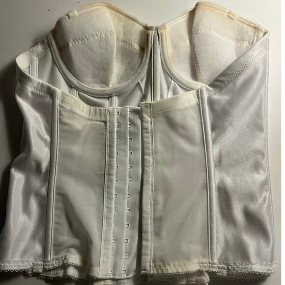 Dominique Women's Longline Corset Full Figure Bustier Bra #8950 White 36B - Picture 6 of 12